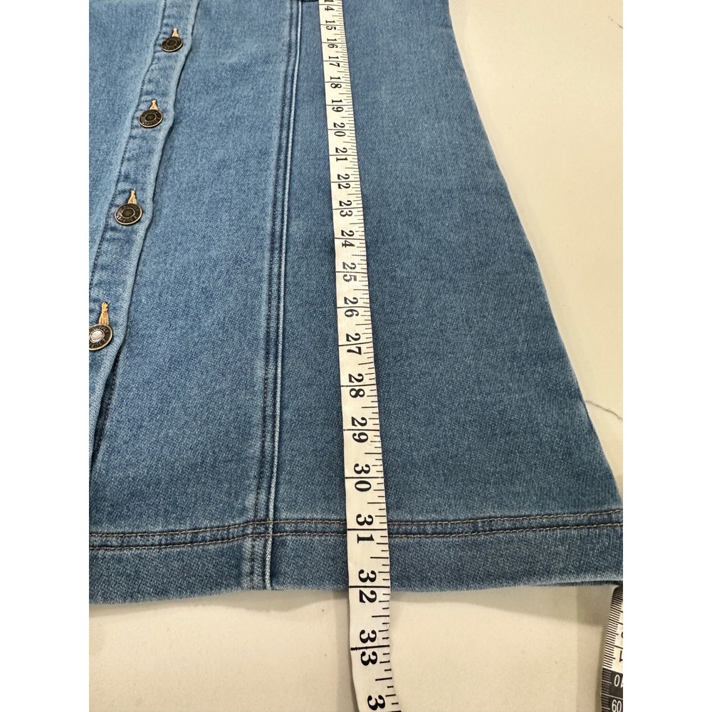 Z Supply Candice Knit Denim Dress Vintage Indigo Blue Button Front ZD243984S M - Picture 7 of 7